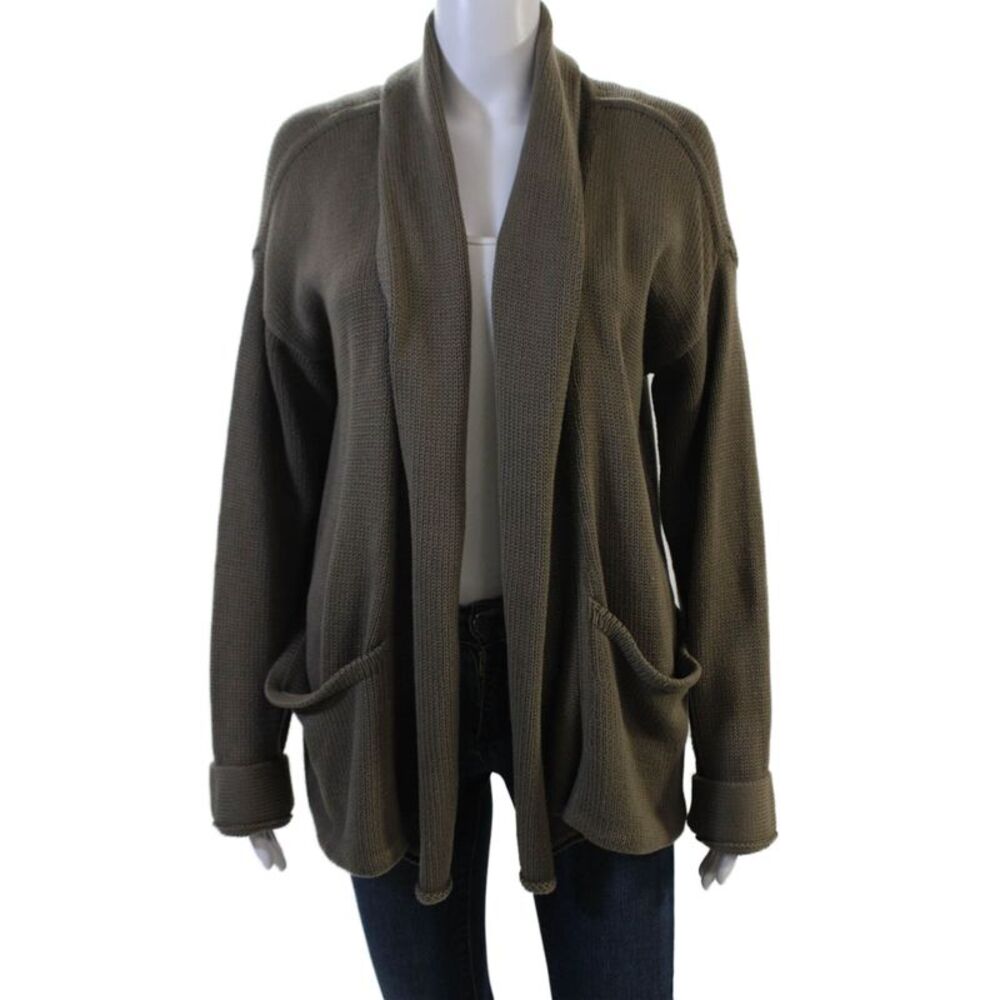 Christopher Fischer Unisex Brown Organic Cotton Cardigan Long Sleeve Size S